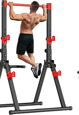 Foldable Power Tower Dip Stand Pull Up Bar